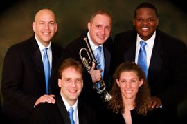 Formal shot of the Occasional Brass Quintet